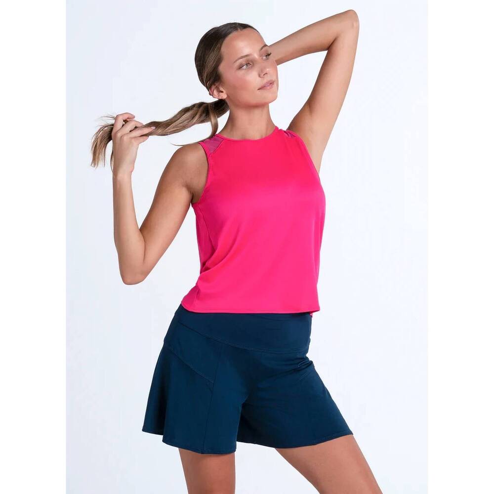 NEW LUCKY IN LOVE twist back rib tank top in granita pink